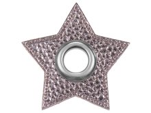 Ösen Patches Stern für Kordeln VENO Lederimitat grau-metallic