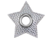  Ösen Patches Stern für Kordeln VENO Lederimitat - silberfarben-metallic