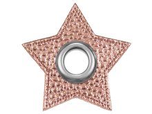 Ösen Patches Stern für Kordeln VENO Lederimitat rosa-metallic