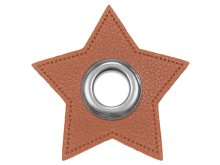 Ösen Patches Stern für Kordeln VENO Lederimitat camel-metallic