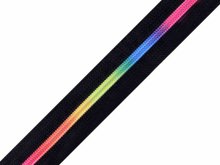 Endlos-Reißverschluss 6mm -  Regenbogen - schwarz