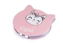 Kosmetikspiegel Katze 7 x 7,6 cm - lovley Cat - rosa