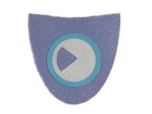 Webetikett Emblem Serie LOOP blau zum aufnähen