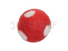Jim-Knopf Filz-Applikation "Kleiner Punkte-Ball" 2cm rot