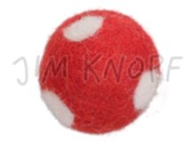 Jim-Knopf Filz-Applikation "Großer Punkte-Ball" 3cm rot