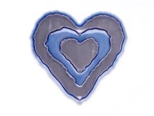 Applikation "Herz" gummiert blau metallic z. Aufnähen