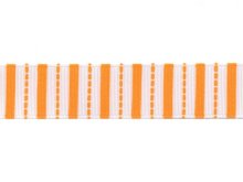 Riley Blake Ripsband Stripes weiß-orange 16mm