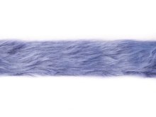 Pelzimitatband/Borte ca. 4 cm breit - uni jeansblau