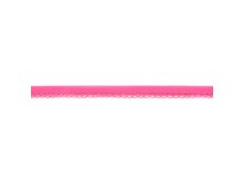 Einfassband Popeline ca. 15 mm mit Spitzenborde - uni pink