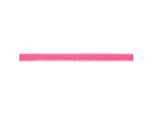 Einfassband Popeline ca. 15 mm mit Spitzenborde - uni pink