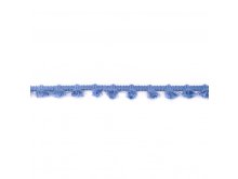 Quastenborte Baumwolle ca. 14 mm mit Fransen - uni altblau