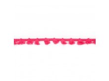 Quastenborte Baumwolle ca. 14 mm mit Fransen - uni pink