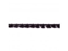 Quastenborte Baumwolle ca. 14 mm mit Fransen - uni schwarz