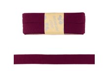 Jersey Viskose Schrägband/Einfassband gefalzt 20 mm x 3 m Coupon - uni bordeaux