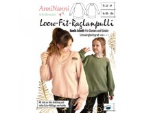 Papierschnittmuster Blaubeerstern AnniNanni Loose-Fit-Raglanpulli - Kombi-schnitt - Damen und Kinder