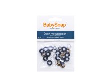 Baby Snap Ösen mit Scheiben - 20 Stück/5 mm - schwarz
