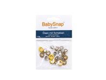 Baby Snap Ösen mit Scheiben - 20 Stück/5 mm - gelb