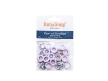 Baby Snap Ösen mit Scheiben - 20 Stück/8 mm - rosa
