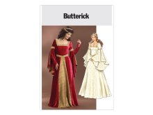 Cosplay-Schnittmuster Butterick - Historisches Kleid mit enganliegendem Top und weiten Ärmeln (DE-Größe 32-38)