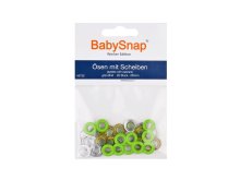 Baby Snap Ösen mit Scheiben - 20 Stück/5 mm - grün