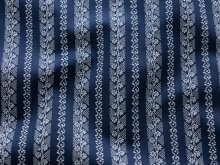 Webware Baumwolle Renforcé mercerisiert für Trachten - florale Streifen - grau blau