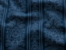 Webware Baumwolle Renforcé mercerisiert für Trachten - blumige Streifenornamente - blau