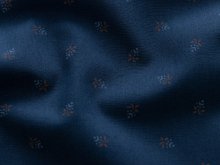 Webware Baumwolle Renforcé mercerisiert für Trachten - Blätterstempel - blau