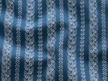 Webware Baumwolle Renforcé mercerisiert für Trachten - florale Streifen - blau
