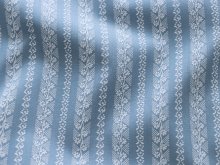 Webware Baumwolle Renforcé mercerisiert für Trachten - florale Streifen - hellblau