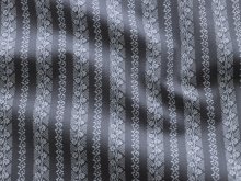 Webware Baumwolle Renforcé mercerisiert für Trachten - Florale-Streifen - grau