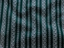 Webware Baumwolle Renforcé mercerisiert für Trachten - florale Streifen - dunkelgrün