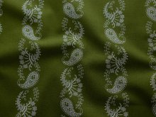 Webware Baumwolle Renforcé mercerisiert für Trachten - Streifenornamente - dunkles grasgrün