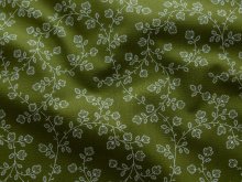 Webware Baumwolle Renforcé mercerisiert für Trachten - Blumenranken - dunkles grasgrün