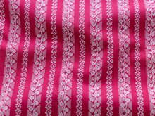 Webware Baumwolle Renforcé mercerisiert für Trachten -  Florale Streifen - pink