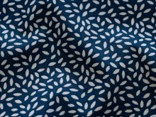 Webware Baumwolle - kleine Blätter - dunkles blau