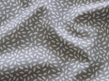 Webware Baumwolle - kleine Blätter - grau