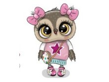 Transfer-Applikation Owls zum Aufbügeln ca. 8,0 cm x 6,0 cm - Girly Eule