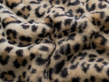 Fell Pelz Imitat deluxe Animalprint - Leopard - schlamm