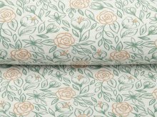 Angerauter Sweat Melange by Poppy - Rosenblüten - meliert beige