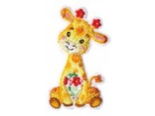 Applikation zum Aufbügeln Blumentierkinder - Giraffe - gelb