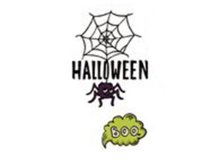 Transfer-Applikation Halloween zum Aufbügeln ca. 7,5 cm x 4,5 cm - Halloween Spinne