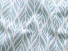 Jacquard gewebt - Polster-, Deko- u. Taschenstoff - aufgereite Blätter - grau-mint