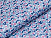 Popeline Baumwolle - kleine Blumen - blau