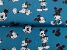 Jersey Hemmers Itex Digitaldruck Disney Mickey Mouse - Mickey im Comicstyle - altblau
