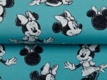 Jersey Hemmers Itex Digitaldruck Disney Mickey Mouse - Minnie im Comicstyle - indigoblau