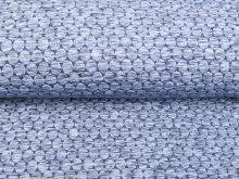 Jacquard Rautenstepper Melange Circly - 3D Kreise - meliert blau