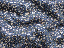 Alpenfleece mit Foliendruck - Animalprint - blau