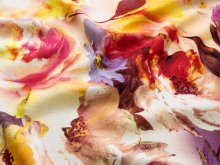 Viskose Leinen Digitaldruck - große Blüten - hellgelb
