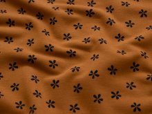 Leicht angerauter Sweat - unregelmäßige Blüten - orangebraun
