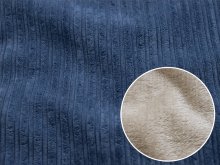 Breitcord mit Fellabseite - gefütterter Jacken- u. Mantelstoff - jeansblau